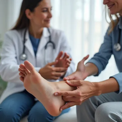 Consulta profesional en rehabilitación podológica.